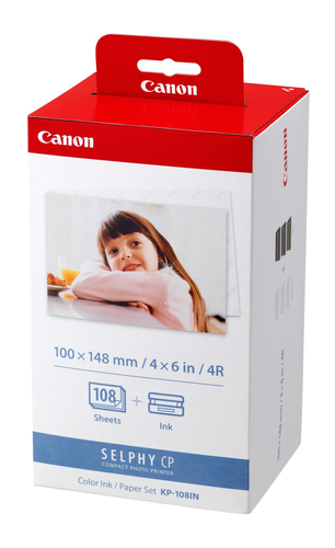 Canon KP-108IN, Inkjet, Red, White, 108 sheets, Canon SELPHY Compact, 101,6 mm, 152,4 mm