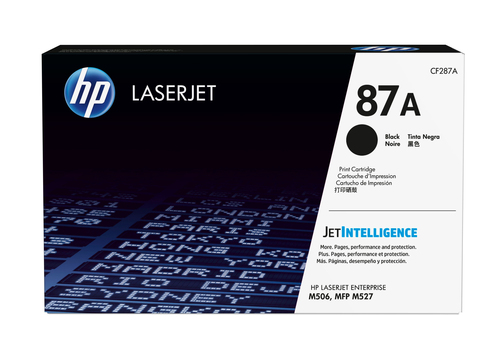 HP 87A Black Original LaserJet Toner Cartridge, 8550 pages, Black, 1 pc(s)