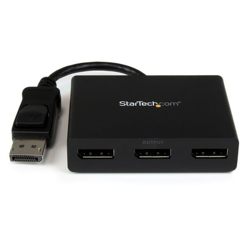 StarTech.com MSTDP123DP, DisplayPort, 3x DisplayPort, Black, Plastic, 0,19 m, REACH, CE, FCC