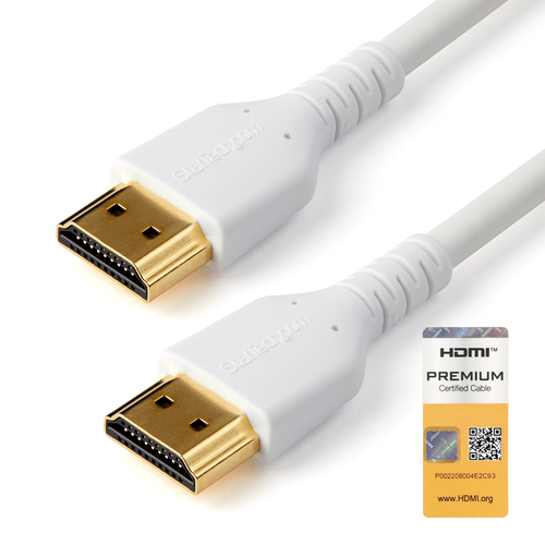 StarTech.com RHDMM1MPW, 1 m, HDMI Type A (Standard), HDMI Type A (Standard), Audio Return Channel (ARC), White