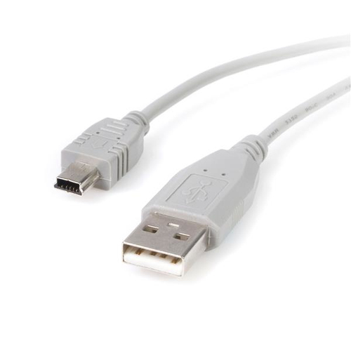 StarTech.com USB2HABM6, 1,8 m, USB A, Mini-USB B, USB 2.0, 0,48 Gbit/s, Grey