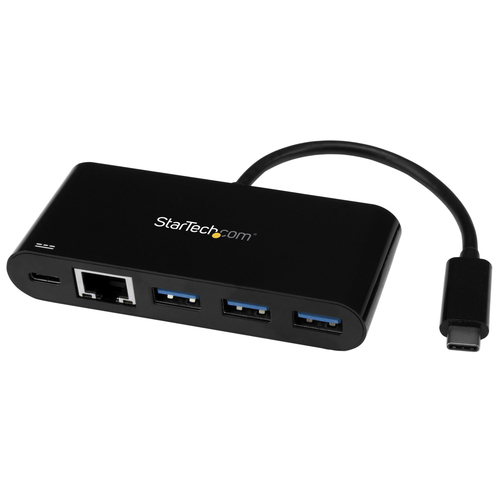 StarTech.com HB30C3AGEPD, Wired, USB 3.2 Gen 1 (3.1 Gen 1) Type-C, 60 W, 10,100,1000 Mbit/s, IEEE 802.1p, IEEE 802.3, IEEE 802.3ab, IEEE 802.3az, IEEE 802.3u, IEEE 802.3x, Black