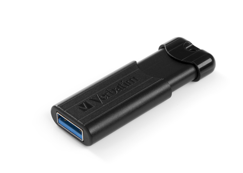 Verbatim PinStripe, 128 GB, USB Type-A, 3.2 Gen 1 (3.1 Gen 1), Slide, 7 g, Black